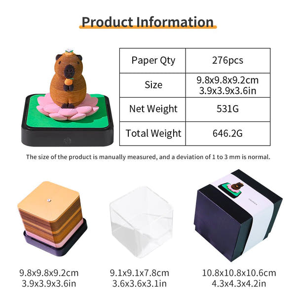 3D Calendar 2026 - Capybara