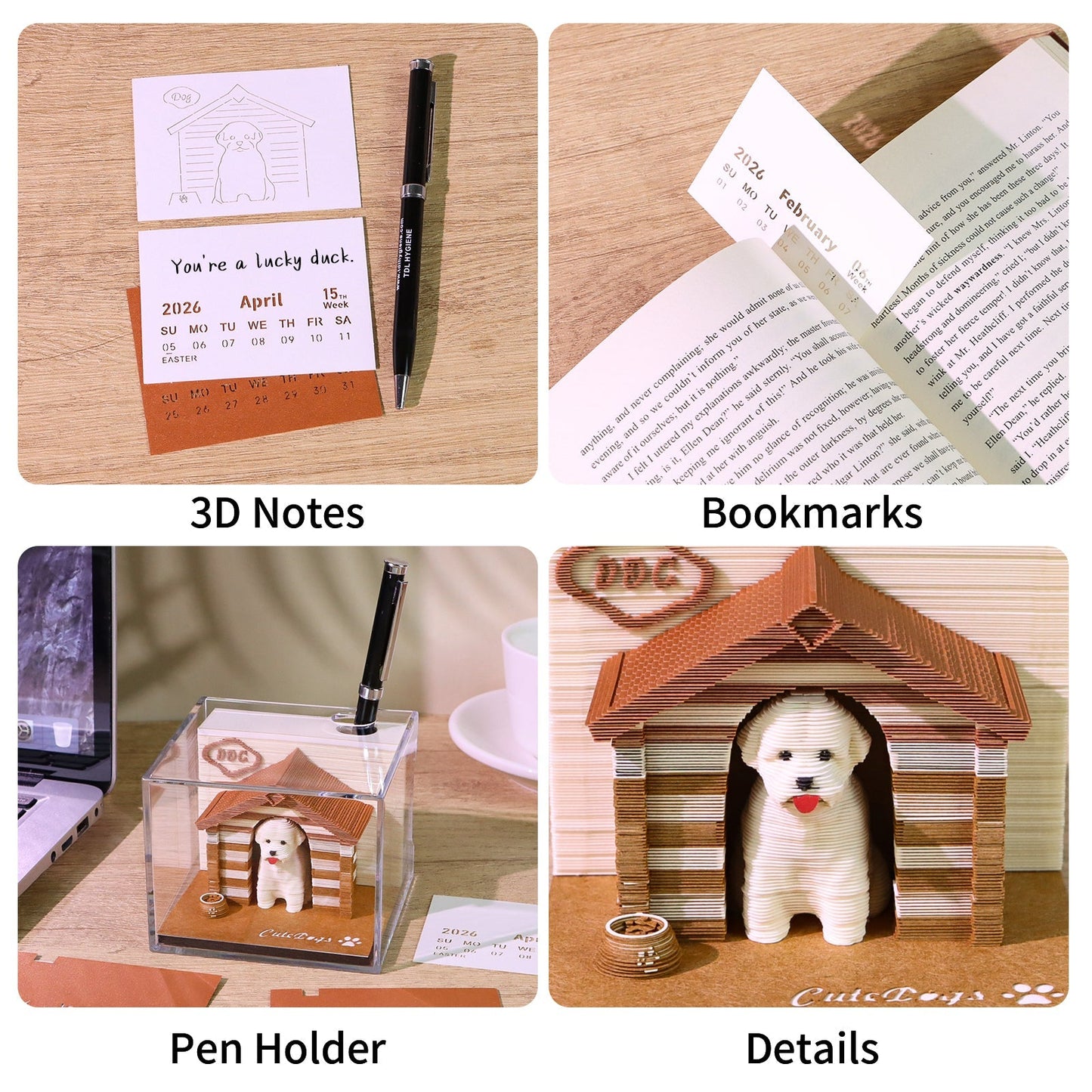 3D Calendar 2026 - Dog