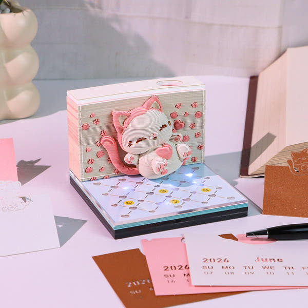 3D-Kalender 2026 – Springende Katze