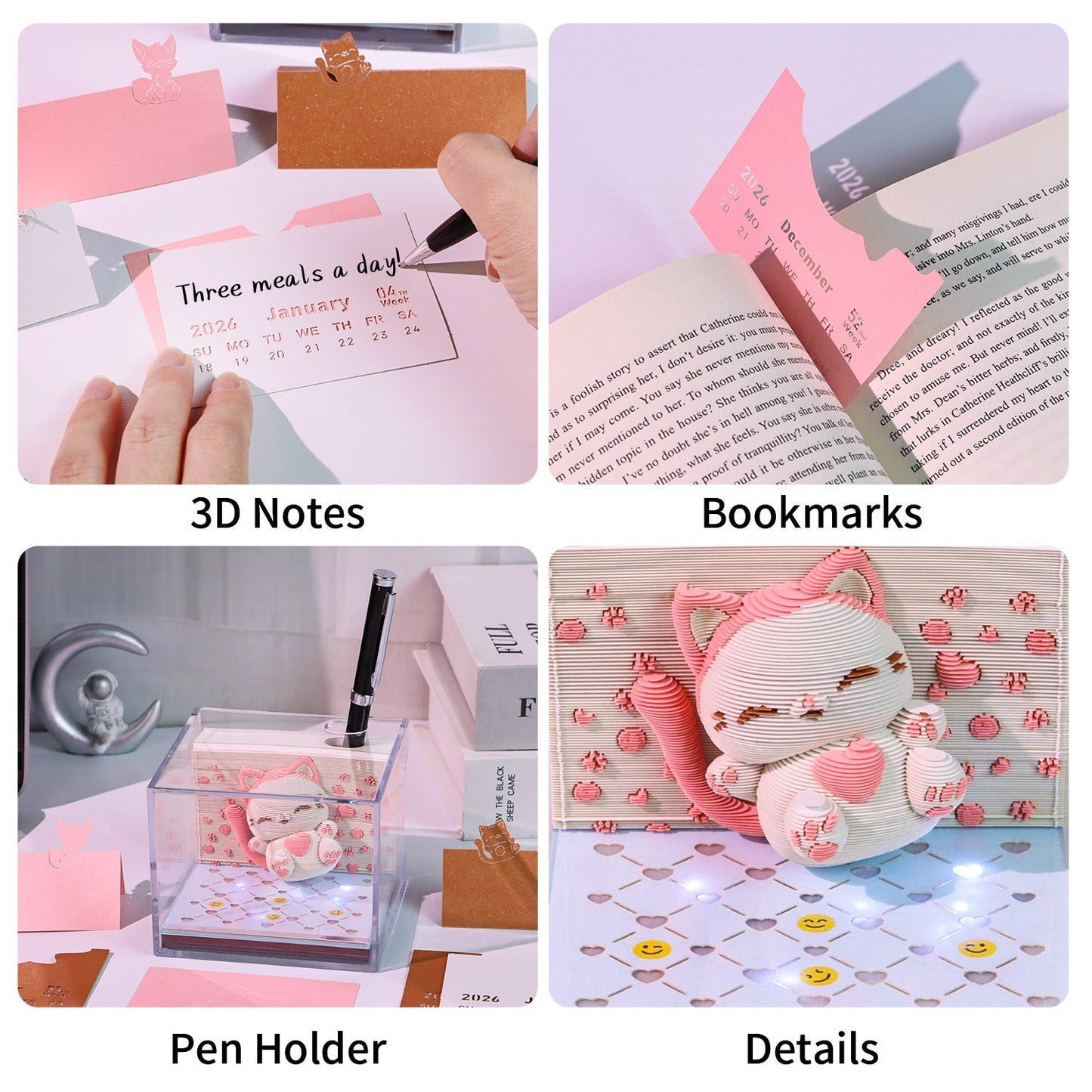 3D-Kalender 2026 – Springende Katze