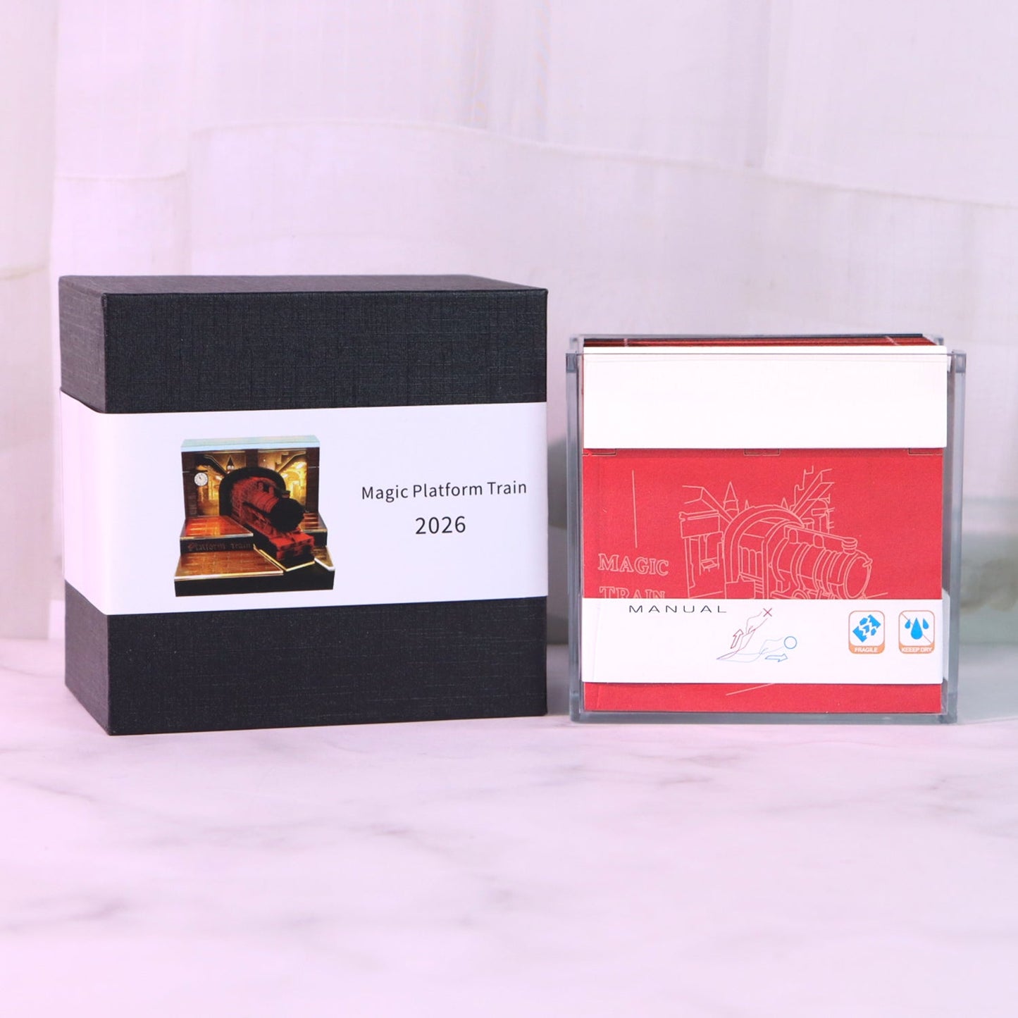 3D-Kalender 2026 – Magischer Bahnsteigzug