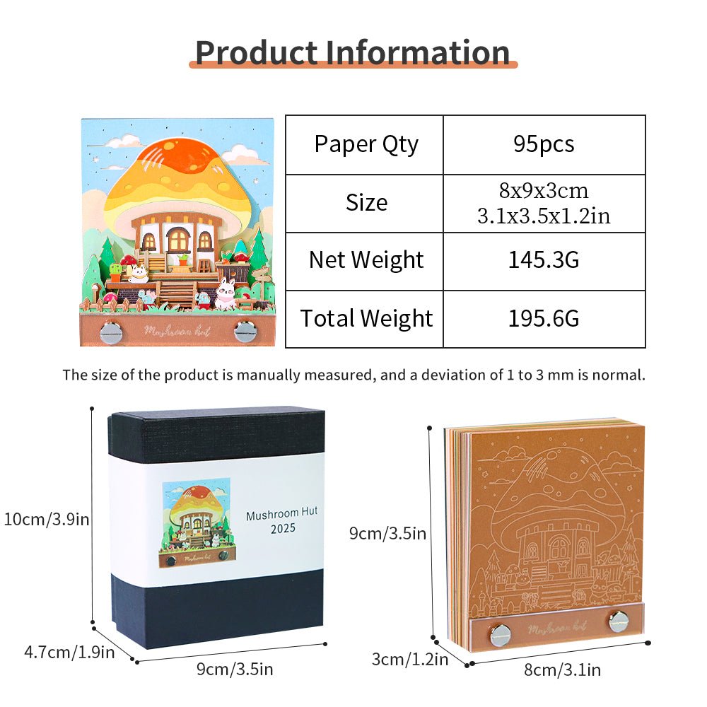 3D-Kalender 2026 - Pilzhütte