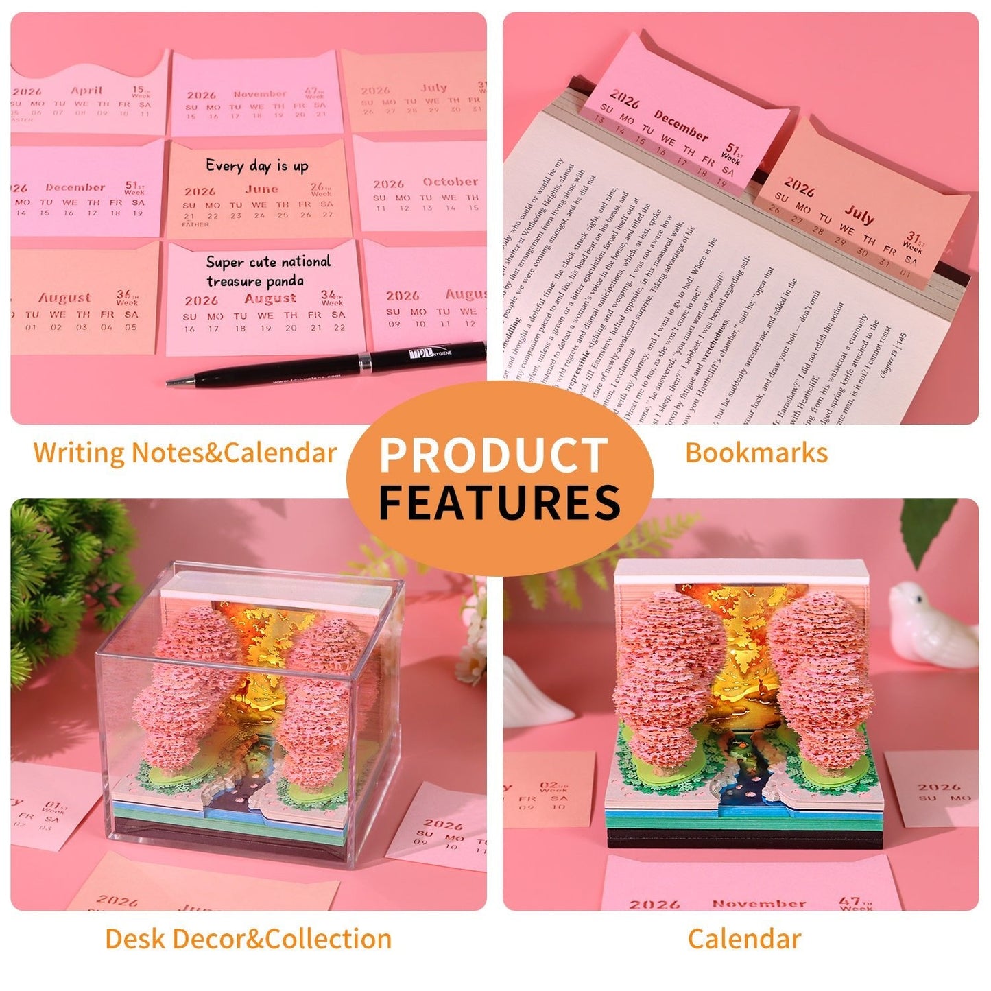 3D-Kalender 2026 – Pfirsichblütenwald