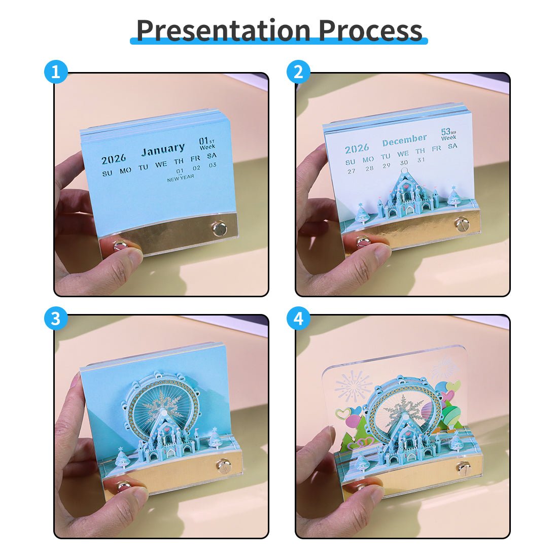3D Calendar 2026 - Snowflake Ferris Wheel