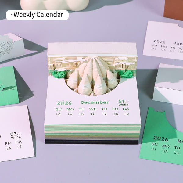 3D Calendar 2026 - The Lotus Temple