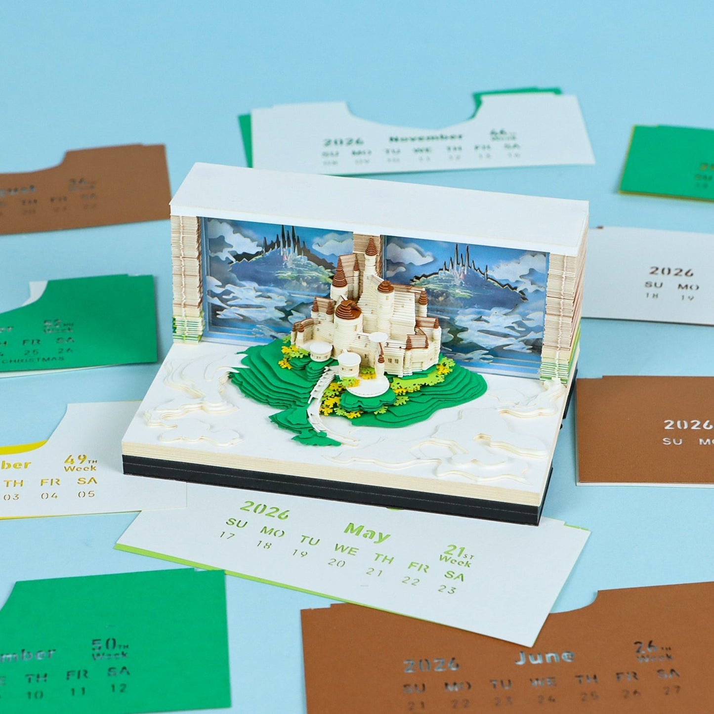 3D-Kalender 2026 – Stadt im Himmel