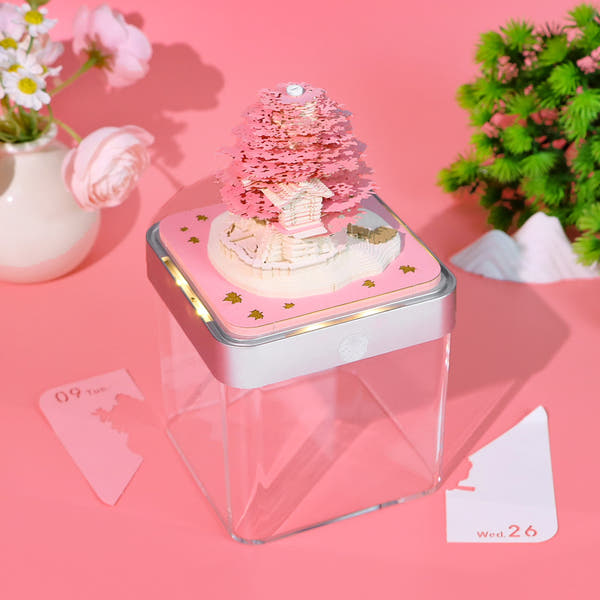 Rosa Baum (mit Licht) & Kalender 2026)