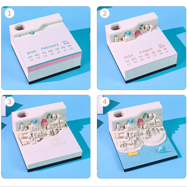 Santorini (With Light & Calendar 2026)